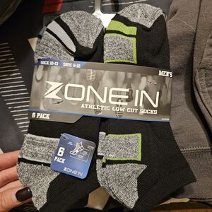 Men's Athletic Low Cut Socks - Black and Gray